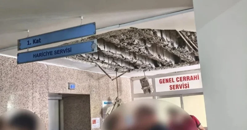 Olası bir depremde yıkılabilir uyarısı yapılmıştı: Denizli Devlet Hastanesi nin tavanı çöktü