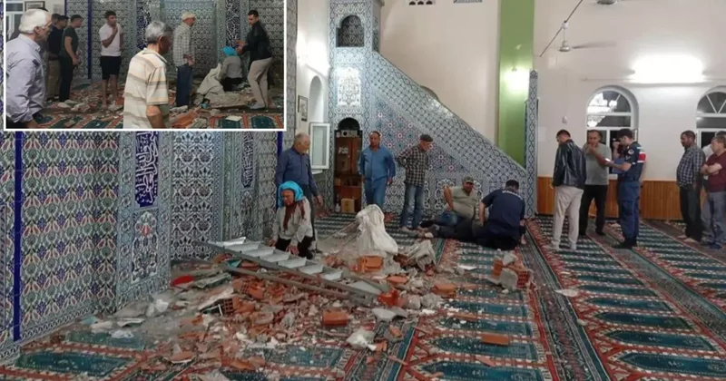 Depremde hasar gören camiyi incelerken hayatını kaybetti