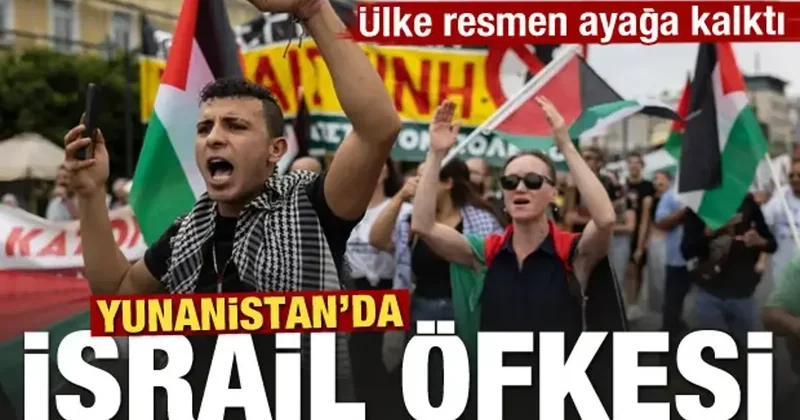 Yunanistan da İsrail protestoları! Ülke resmen ayağa kalktı