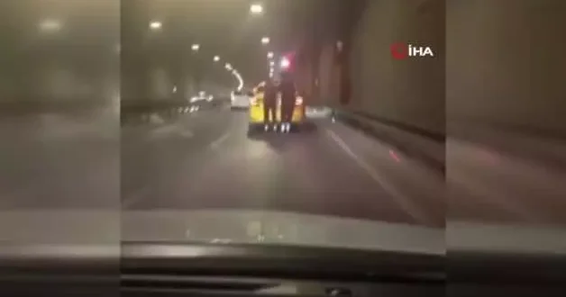 Gençlerin tehlikeli eğlencesi yürekleri ağza getirdi