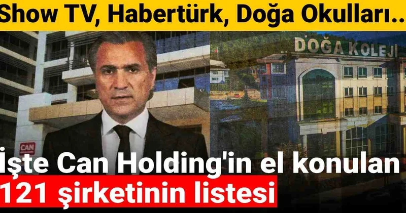 Show TV, Habertürk, Doğa Okulları... İşte Can Holding in el konulan 121 şirketinin listesi