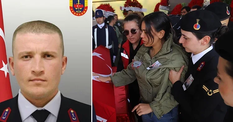 Trafik kazasında şehit olan jandarma astsubay Hakkı Eryılmaz, memleketi Manisa da toprağa verildi