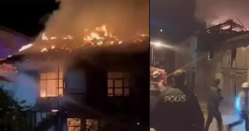 Amasya daki yangında 2 ev kül oldu