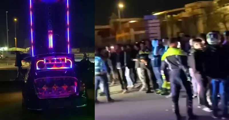Küçükçekmece D 100 yan yolda yüksek sesle müzik yayını yapanlara denetim