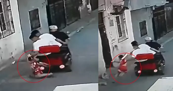 Skandal görüntüler! Galatasaray formalı 8 yaşındaki çocuğu metrelerce sürüklediler: Savunmaları şaşkına çevirdi