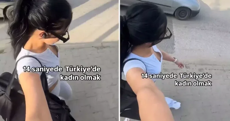 Türkiye de kadın olmak notuyla video paylaştı! İşte 14 saniyede yaşananlar