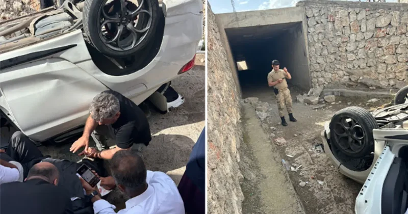 Diyarbakır da bir otomobil köprüden uçtu: 3 yaralı