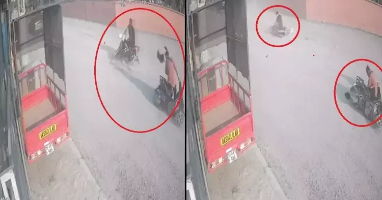 Hatay da motosikletten düşen sürücüye motosiklet çarptı! İşte o anlar