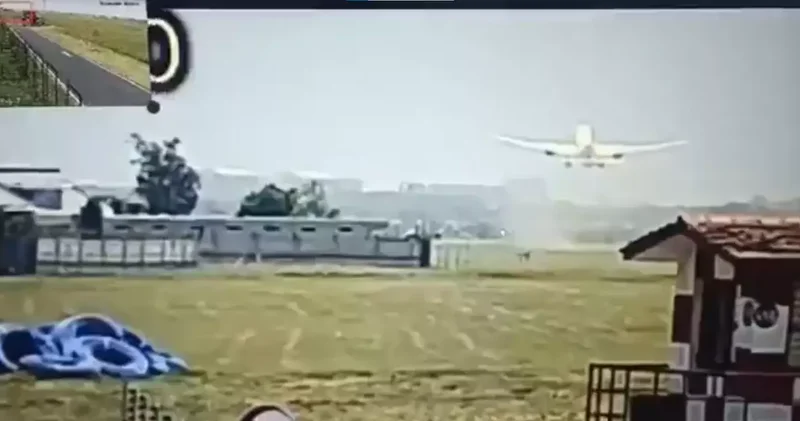 Hindistan daki uçak kazasından yeni görüntüler! Saniyeler içinde çakılmış