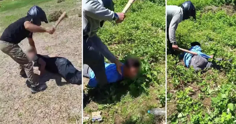 Adana’da kan donduran işkence! Yüzü kasklı kişi tarafından sopayla dövüldüler