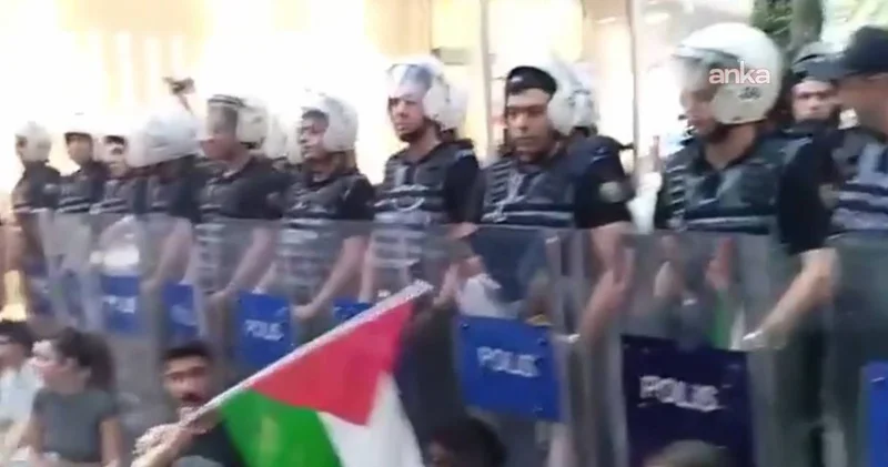 Ankara’da Filistin protestosuna müdahale! Gözaltılar var