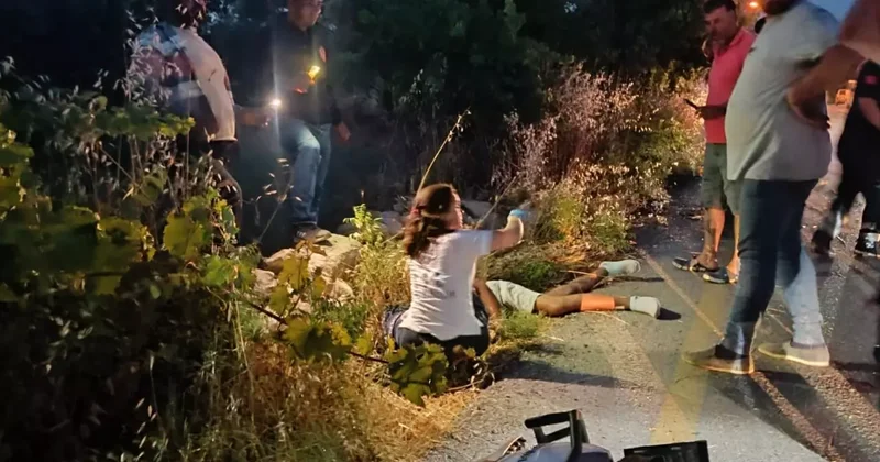 Aydın’da motosiklet şarampole uçtu!