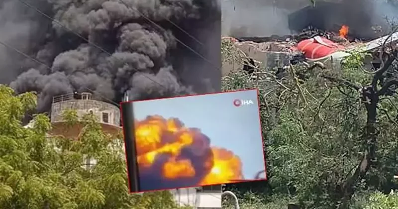 Hindistan da yolcu uçağı yerleşim bölgesine düştü: Ortalık savaş alanına döndü!