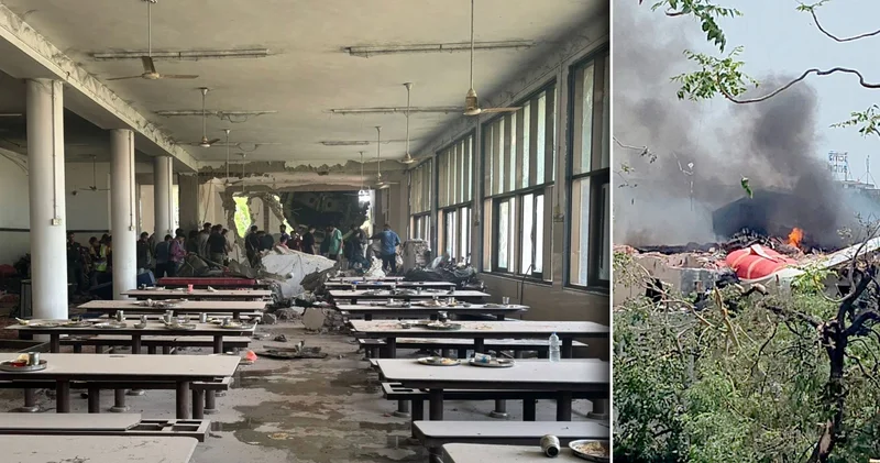 Hindistan’daki uçak kazasında dehşet anları: Otelin içinden ilk görüntüler geldi