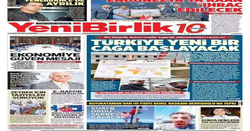 En büyük ikinci nadir toprak elementleri müjdesi Gazete manşetleri