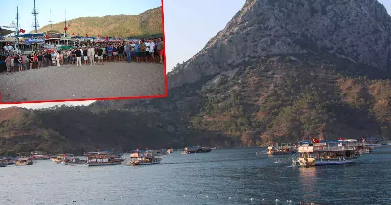 Antalya da teknecilerden kornalı eylem