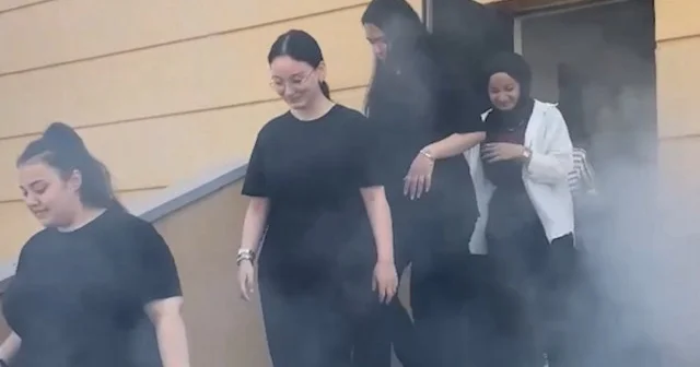Kırıkkale de okulda nefes kesen yangın tatbikatı VİDEO İZLE
