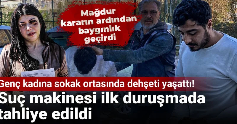Genç kadına sokak ortasında dehşeti yaşattı! Suç makinesi ilk duruşmada tahliye edildi