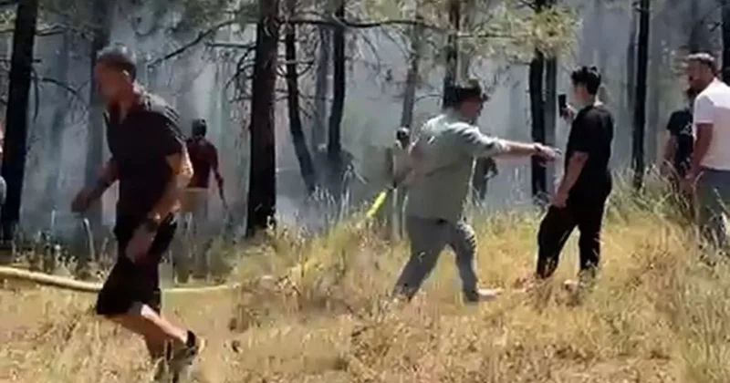 Aydos Ormanı nda çıkan yangına havadan karadan müdahale