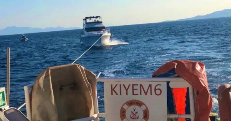 Bodrum açıklarında can pazarı! Su alan teknedeki 6 kişi kurtarıldı