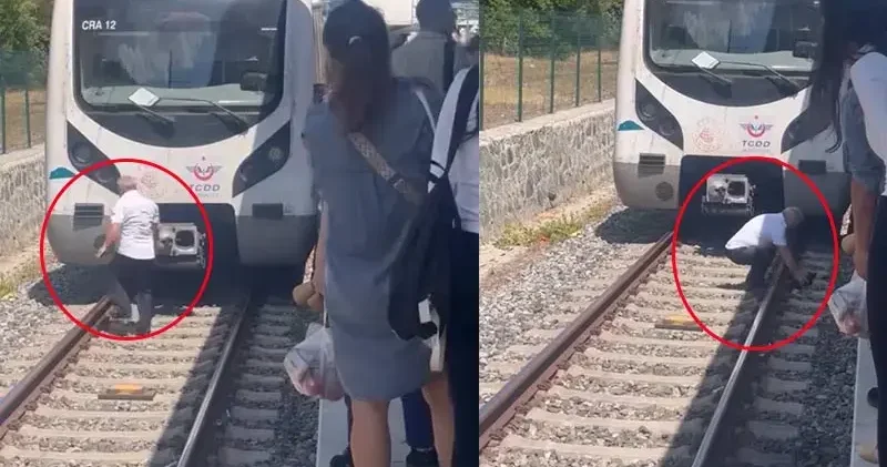 Bakırköy de raylarda duran yavru kediyi fark eden makinist treni durdurdu