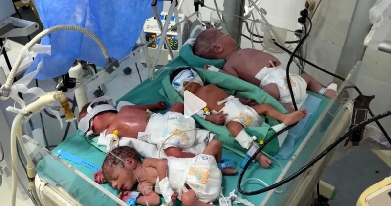 Gazze de çaresizliğin fotoğrafı: Bir küvözde 4 bebek