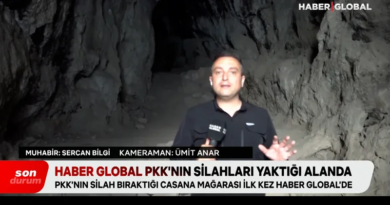 Terör örgütü PKK işte burada silahları bıraktı! İlk kez Haber Global görüntüledi