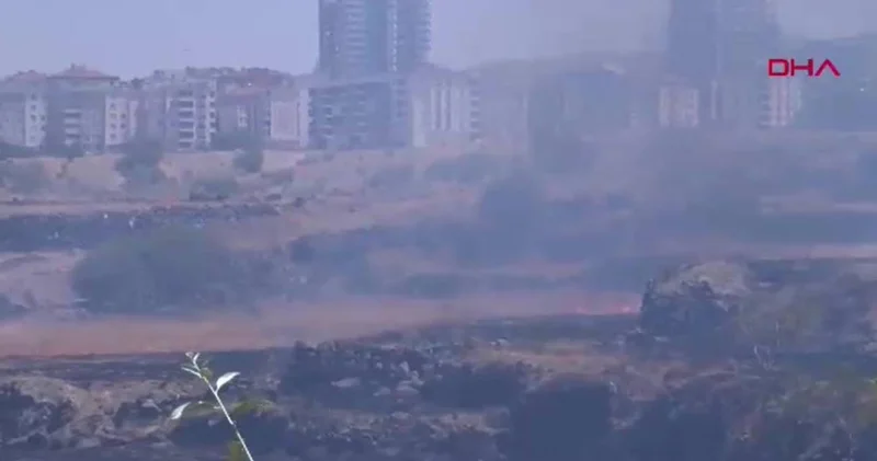 Nevşehir de örtü yangını kısa sürede büyüdü
