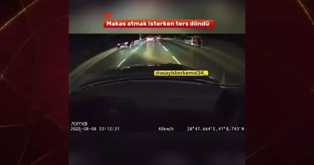 Trafik magandası makas atarken az kalsın faciaya neden oluyordu.