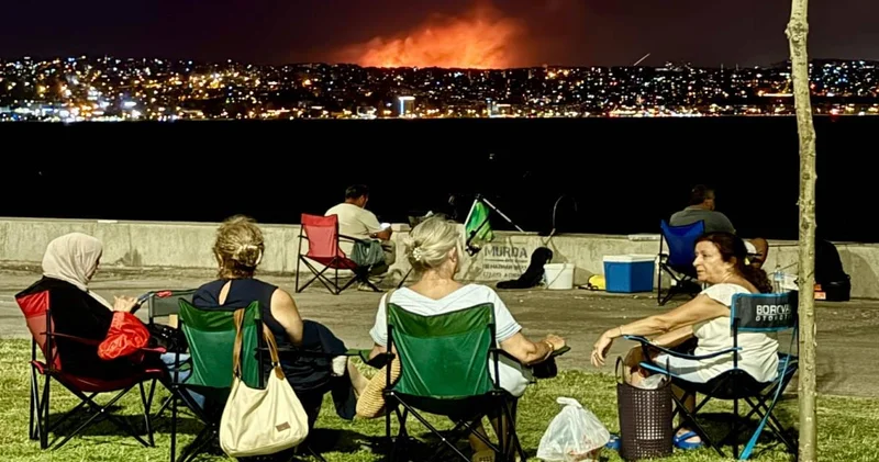 Buca daki yangın İzmir den görüntülendi
