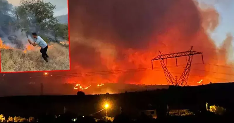 Manisa da tarlada çıkıp makilik alana sıçrayan yangın 16 saatte kontrol altına alındı