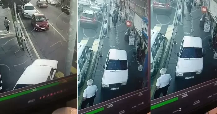 Yolu bıraktı, kaldırımdan ilerledi! Önce kameralara sonra polis ekiplerine yakalandı