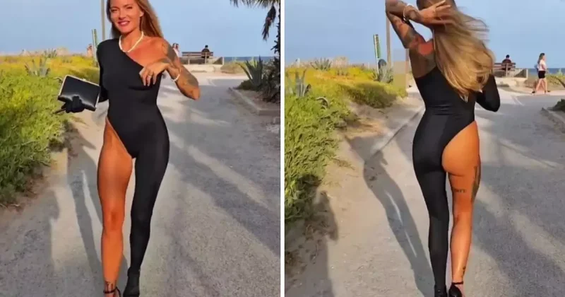 Fransız modelin olay yaratan plaj kıyafeti sosyal medyayı salladı