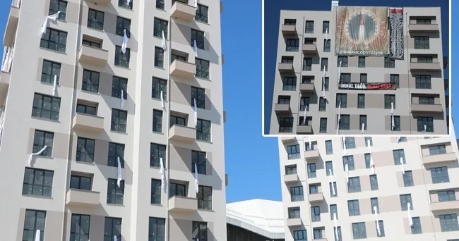 İnşa ettikleri binalara astılar! 78 çarşafla Kartalkaya acısı