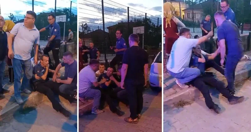 Kavgayı ayırmak isteyen polis yaralandı
