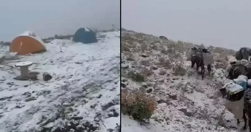 Niğde de kar yağışı etkili oldu; 4 dağcı mahsur kaldı