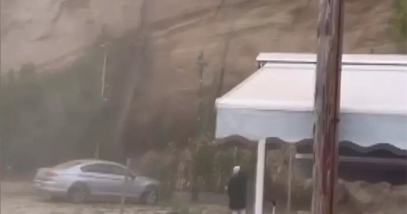 Silivri de çay bahçesine kaya parçaları düştü