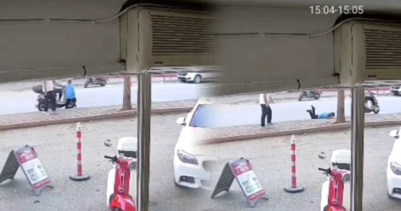 Ters yönden giden motosikletli çocuğa çarptı! Korkunç anlar kamerada