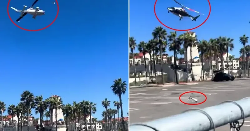 ABD de dehşet anları! Helikopter bir anda insanların üzerine düştü