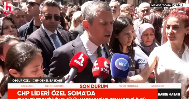 Özgür Özel konuştu Soma da ölen madencinin kızı ağladı