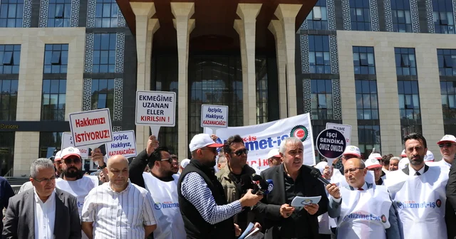 Kütahya da işten çıkarılan belediye işçilerinden eylem Kütahya Haberleri