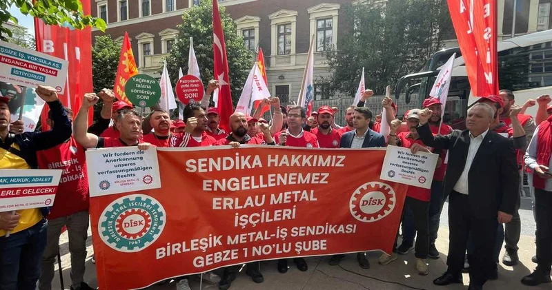 Direnişteki Erlau işçileri Alman Başkonsolosluğu nun kapısına dayandı!