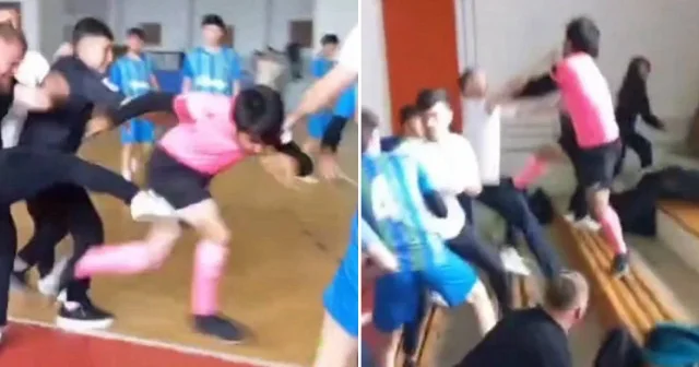 Futsal turnuvası boks ringine döndü: Hakem ve öğretmen birbirine girdi Kahramanmaraş Haberleri