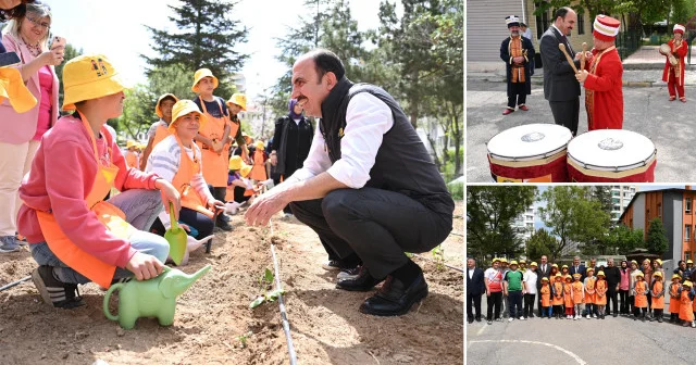 Konya Büyükşehir Belediye Başkanı Altay gençlerle birlikte sebze fidelerini toprakla buluşturdu Konya Haberleri