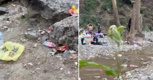 Herkesin gelip görmek istediği şelaleyi çöplüğe çevirdiler Bursa Haberleri