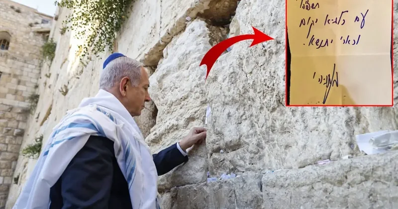 Netanyahu Ağlama Duvarı na not bıraktı
