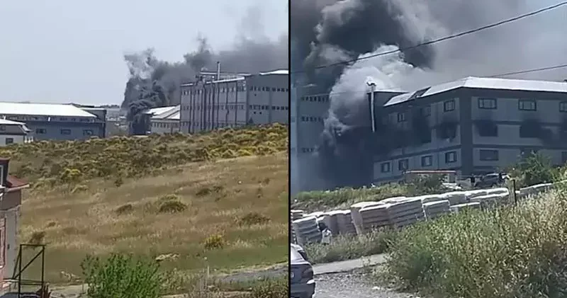 Arnavutköy de iş yeri yangını