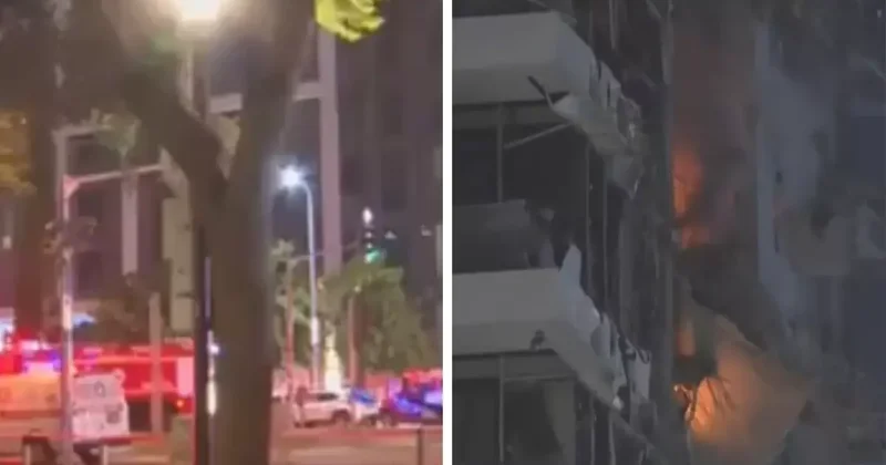 Tel Aviv de İran ın vurduğu binada yangın çıktı