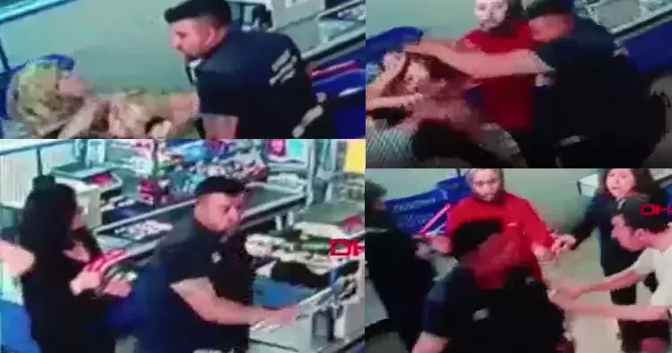Şehir magandası marketteki sırası tartışmasında kadını saçından savurup yere yatırdı, yumrukladı! Ayrırmaya çalışanlara da saldırdı... O anlar kamerada...
