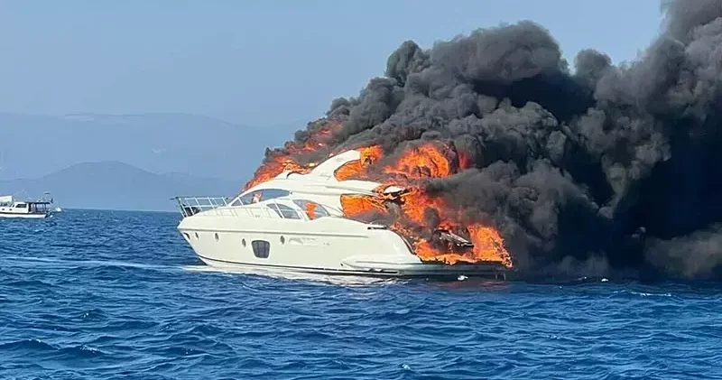 Bodrum’da motoryatta yangın